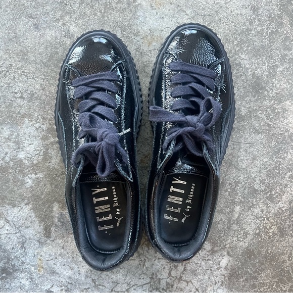 Fenty Puma by Rihanna Black Patent Leather Creeper Platform 7.5 - Picture 6 of 11